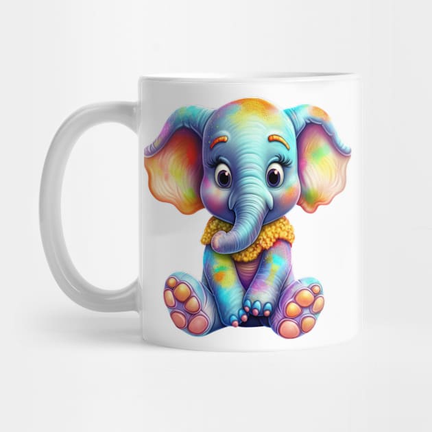 Rainbow Baby Elephant by Chromatic Fusion Studio
